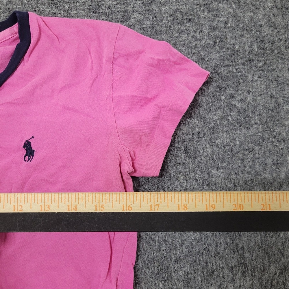 Ralph Lauren Sport T-Shirt Womens Size XS Pink V-Neck Cotton Pony Logo Preppy - Picture 3 of 6